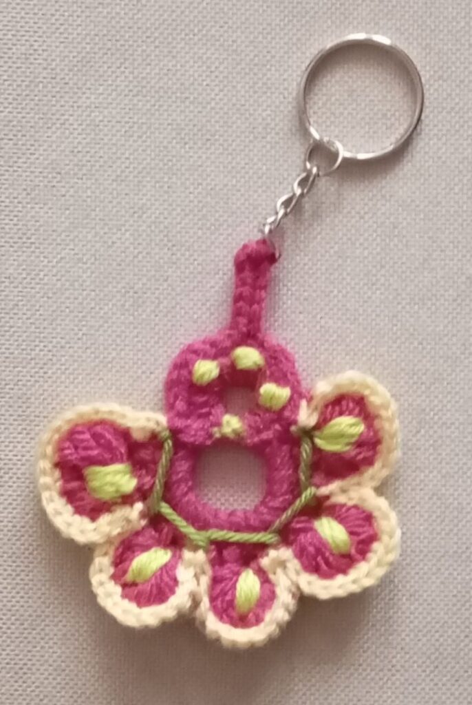 Horgolt kulcstartó nyitófülből