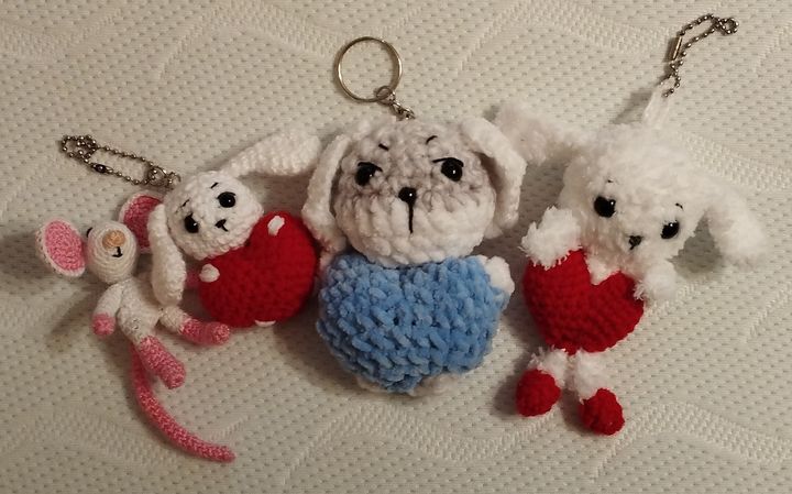 Amigurumi kulcstartó nyúl
