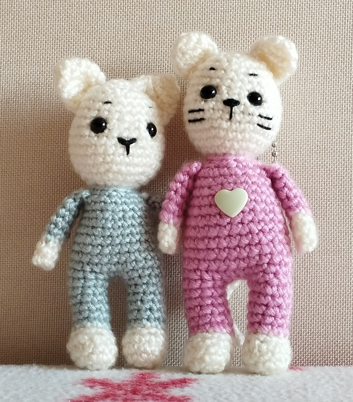 Amigurumi kulcstartó macskák