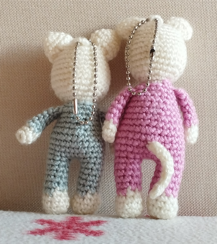 Amigurumi kulcstartó macskák