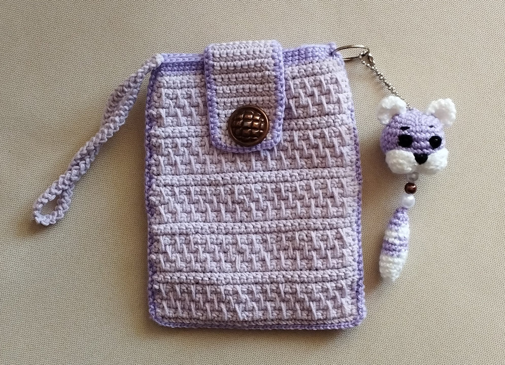 802. Horgolt kulcstartós neszeszer videóval