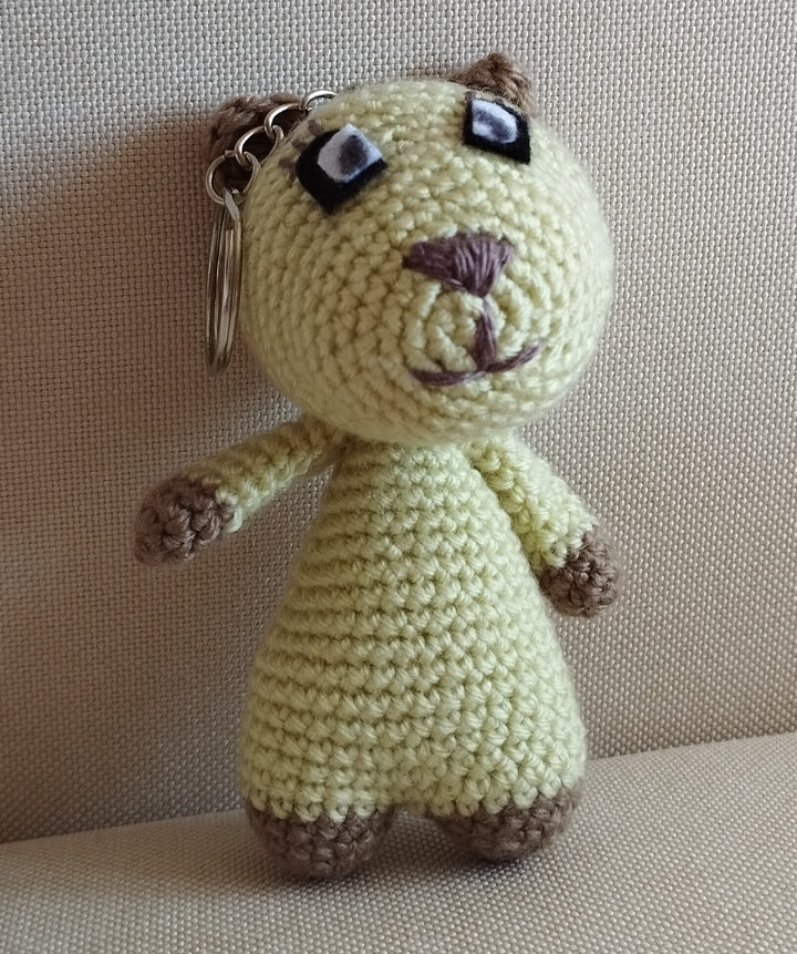 Amigurumi kulcstartó medve