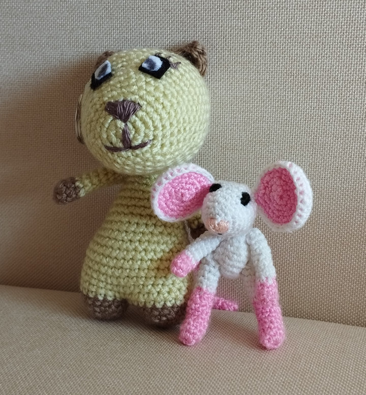 Amigurumi kulcstartó medve