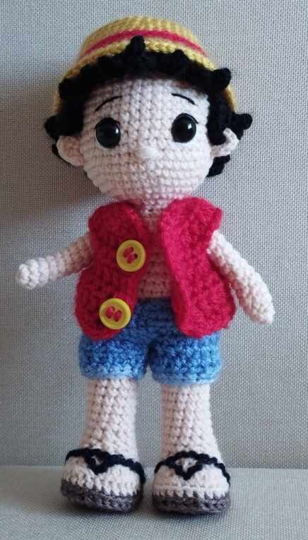 835. Amigurumi Monkey D. Luffy videóval
